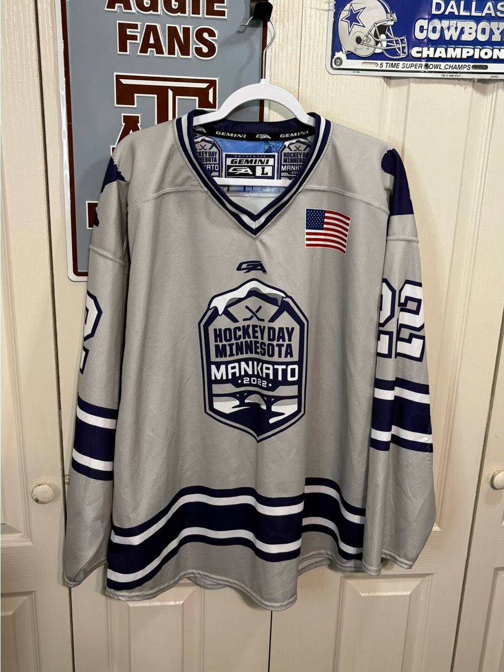 HockeyDay Minnesota Mankato 2022 Grey & Navy Jersey